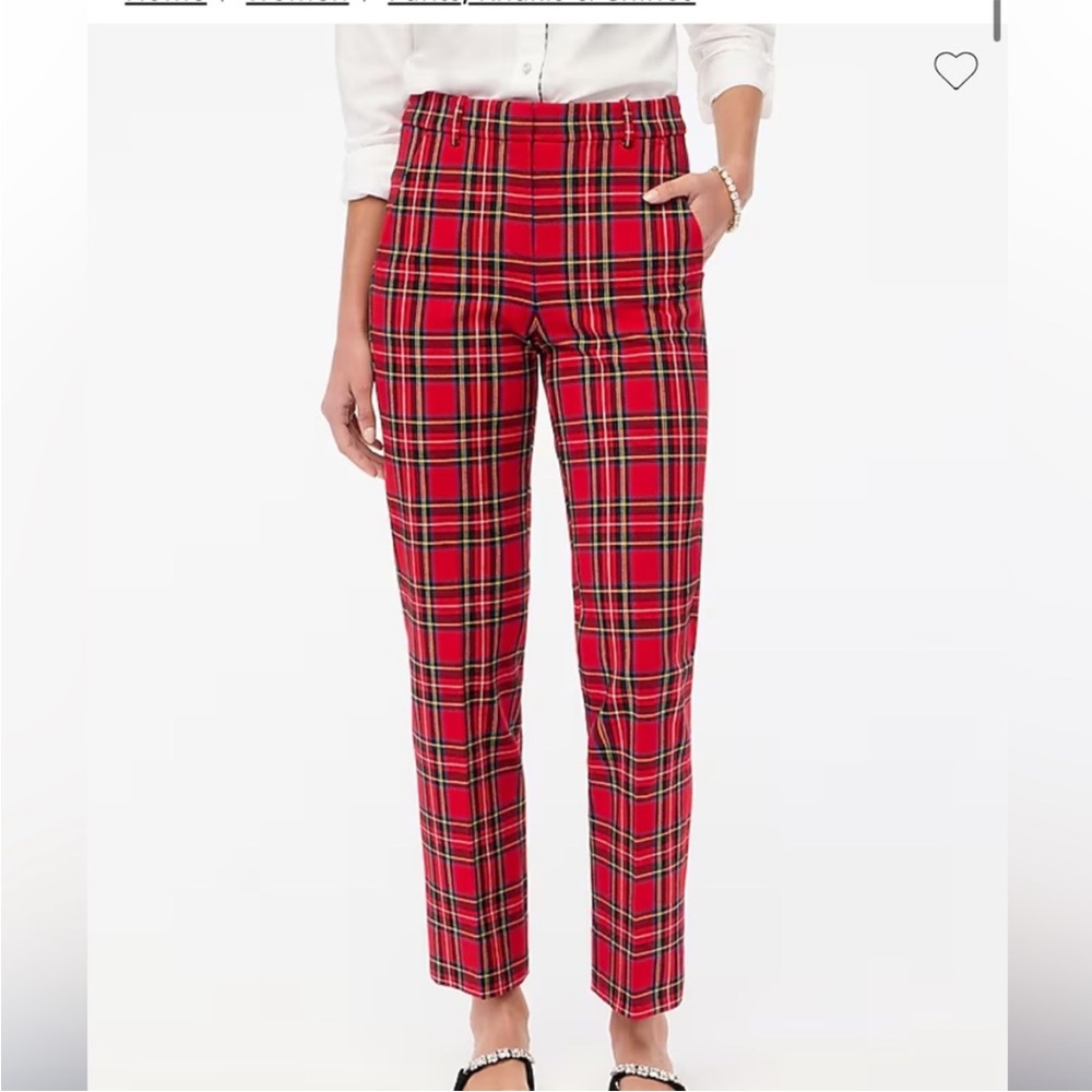 J.Crew Factory Red Plaid Kallie Pant Size 6 NWT